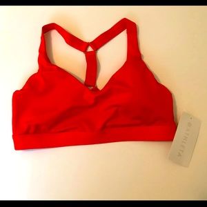 New Athleta orange sports bra 
Y shape straps